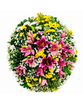 Coroa Majestade Floral em tons de Roxo e Dourado