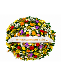 Coroa Homenagem Colorida de Crisantemos e Gerberas