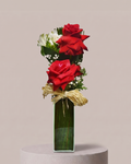 Arranjo de 2 Rosas Importadas no vidro