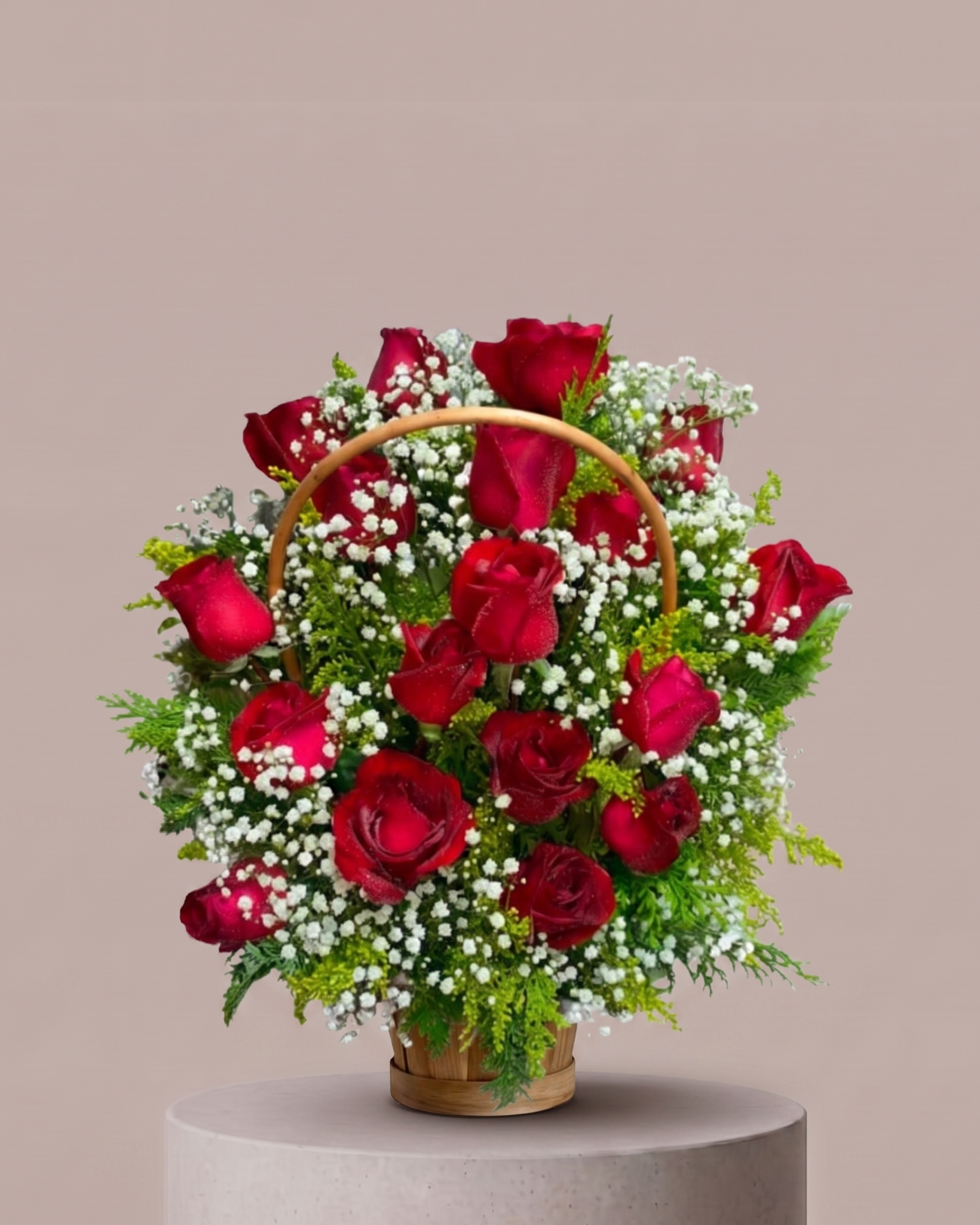 Cestinha de Rosas Vermelhas