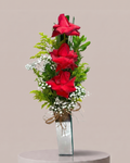 Arranjo de 3 Rosas Importadas no vidro