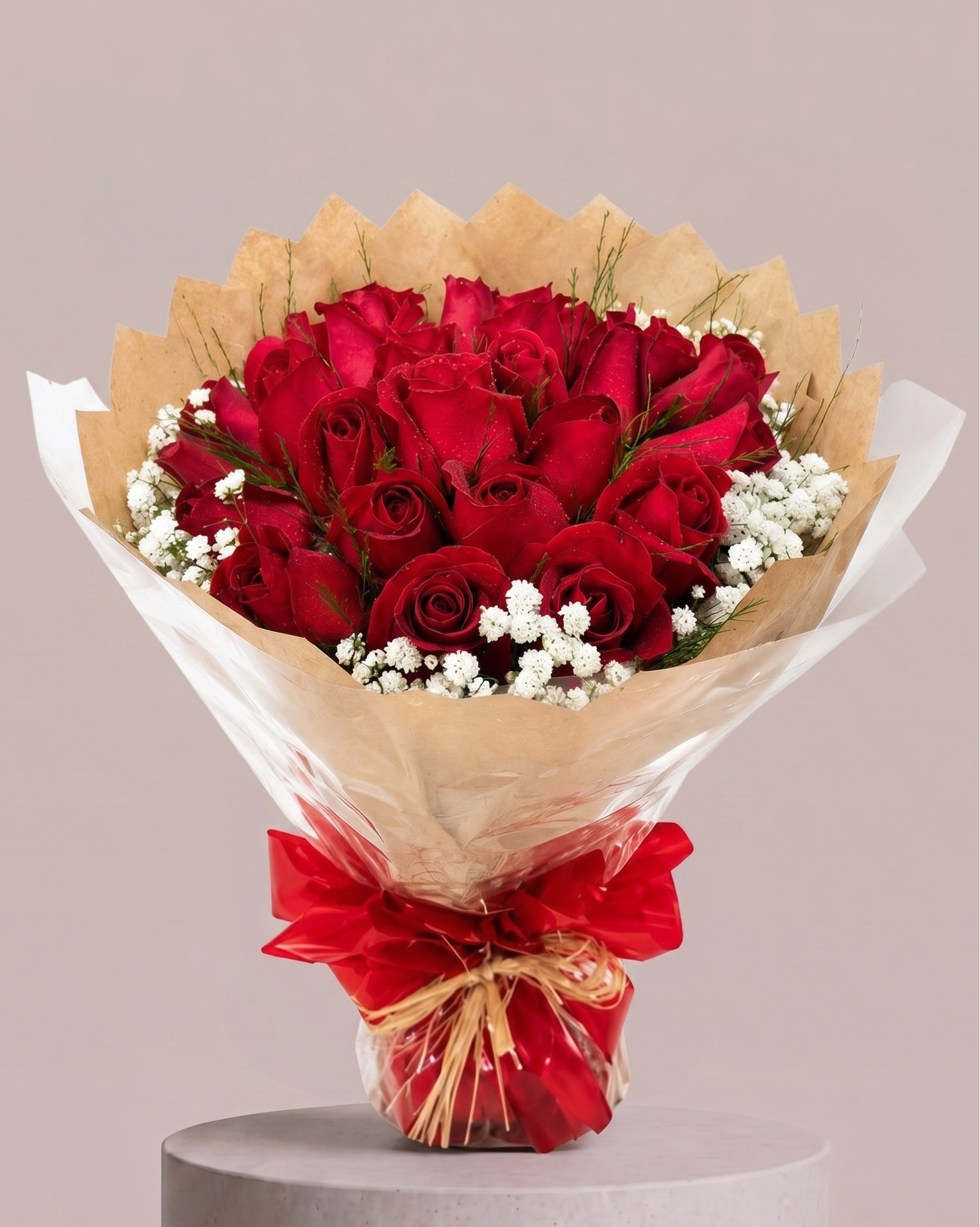Bouquet 24 Rosas  Vermelhas Sofisticado