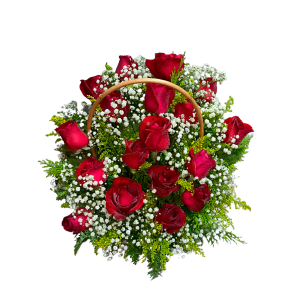 Cestinha de Rosas vermelhas
